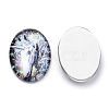 Flatback Glass Cabochons X-GGLA-S034-25x18-022-2