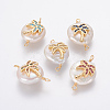 Natural Pearl Links connectors PEAR-F014-02G-1