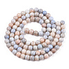 Opaque Crackle Glass Round Beads Strands X-GLAA-T031-01B-3