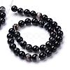 Natural Black Agate Bead Strands G-R412-19-8mm-2