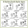 32Pcs 8 Style 201/304 Stainless Steel Stud Earring Findings STAS-ME0001-39P-2