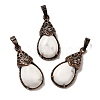 Natural Howlite Pendants G-H065-01R-17-1