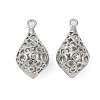 Hollow Out Brass Pendant Rhinestone Settings KK-G532-07P-1