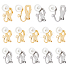 20Pcs 2 Colors 304 Stainless Steel Clip-on Earring Findings with Imitation Pearl Plastic Beaded STAS-UN0054-72-1