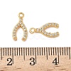 Brass Micro Pave Clear Cubic Zirconia Charms KK-B160-27G-3