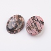 Natural Rhodonite Flat Back Cabochons G-G741-22x30mm-12-2