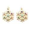 Rack Plating Brass Micro Pave Colorful Grade AAA Cubic Zirconia Pendants KK-M280-05G-1