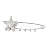 Starfish 304 Stainless Steel Safety Pins Brooch Findings SA-CBAB767-06C-P-1