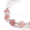 4Pcs 4 Style Natural & Synthetic Mixed Gemstone Round Beaded Stretch Bracelets Set for Women BJEW-JB09113-3
