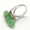 Personalized Unisex Natural Gemstone Bullet Rings RJEW-M004-01C-1