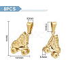 8Pcs 304 Stainless Steel Pendants STAS-UN0045-35G-3