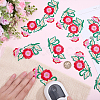 12Pcs Polyester Cotton Computerized Embroidery Thread Iron on Sew On Patches PATC-HY0002-09A-3