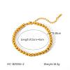 Stainless Steel Round Beaded Bracelets for Women HY4237-1-2