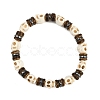 Natural Coconut & Synthetic Turquoise & Non-magnetic Synthetic Hematite Beads Stretch Bracelets for Men BJEW-JB12133-01-2