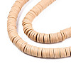 Flat Round Handmade Polymer Clay Beads CLAY-R067-6.0mm-37-2