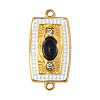 304 Stainless Steel Pave Black Onyx Connector Charm STAS-OY018-37G-3