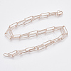 Brass Textured Paperclip Chain Necklace Making MAK-S072-01B-RG-2