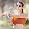 40Pcs 10 Colors Flat Plain Silicone Cord Bracelets Set for Men Women BJEW-GF0001-16-5