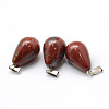 Teardrop Natural Red Rainbow Jasper Pendants G-Q435-19-2