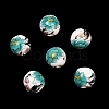 Floral Printed Porcelain Beads PORC-Q199-8mm-17-2