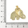 Brass Micro Pave Cubic Zirconia Shell Pendants KK-L239-010G-3