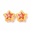 UV Plating Rainbow Iridescent Acrylic Beads OACR-A018-04E-2