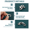 304 Stainless Steel Keychain Clasp Findings STAS-PH0002-24P-4