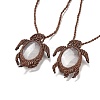 Natural Quartz Crystal Tortoise Pendant Necklace NJEW-K258-02H-2