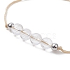 3Pcs 3 Style Natural Quartz Crystal Braided Bead Bracelets Set BJEW-JB09334-09-4