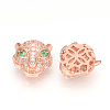 Brass Micro Pave Cubic Zirconia Beads ZIRC-S053-YS014G-1-2