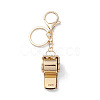 Shining Zinc Alloy Rhinestone Whistle Pendant Keychain KEYC-O014-01G-04-2