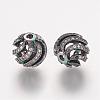 Brass Micro Pave Cubic Zirconia Beads ZIRC-K063-04B-1