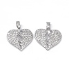 Brass Clear Cubic Zirconia Pendants KK-E068-VA124-1-2
