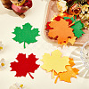 4 Sets Leaf Wool Needle Felting Decoration DIY-MA0006-83B-4