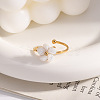 Fashion Stainless Steel Flower Cuff Rings for Women WL9140-2-2