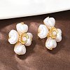304 Stainless Steel Flower Stud Earrings EJEW-A138-09G-3