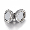 Tarnish Resistant 304 Stainless Steel Magnetic Clasps with Loops X-STAS-K006-8mm-04C-4
