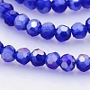 AB Color Plated Glass Faceted(32 Facets) Round Beads Strands GLAA-A027-3mm-AB03-1