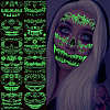 12Pcs 12 Style Luminous Halloween Horror Removable Temporary Tattoos Paper Face Stickers AJEW-G048-07-1