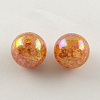 AB Color Transparent Crackle Round Acrylic Beads CACR-S006-M-2