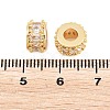 Brass Micro Pave Clear Cubic Zirconia European Beads KK-B186-17G-3