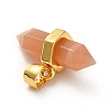Natural Sunstone Double Terminal Pointed Pendants G-P481-01G-01-3