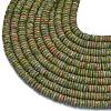 Frosted Natural Unakite Beads Strands G-K389-C21-01-3