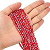 Electroplate Glass Beads Strands X-EGLA-R008-6x4mm-9-6