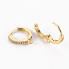 Brass Micro Pave Clear Cubic Zirconia Hoop Earring Findings ZIRC-S068-009A-NF-2