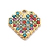 304 Stainless Steel Rhinestone Charms STAS-M092-06G-06-1