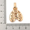 Brass Micro Pave Clear Cubic Zirconia Pendants KK-B099-01G-A-3