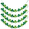 4 Bag Felt Clover Hanging Banner for Saint Patrick's Day Decoration AJEW-CY0002-43-1