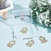 Rack Plating Brass Micro Pave Clear Cubic Zirconia Pendants ZIRC-BBC0001-23-7