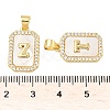 Brass Micro Pave Cubic Zirconia Pendants KK-C105-06G-3
